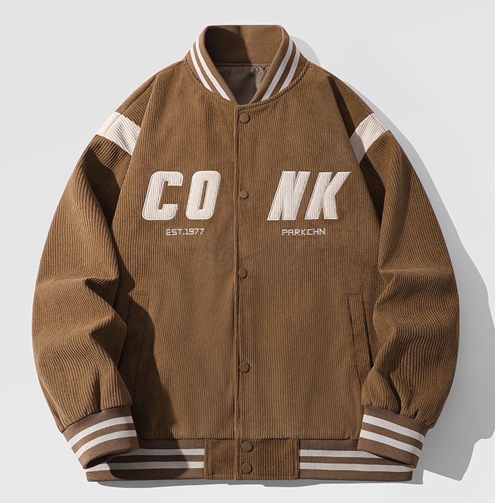 Casual Baseball Jersey Corduroy Versatile Fashion Trendy Jacket