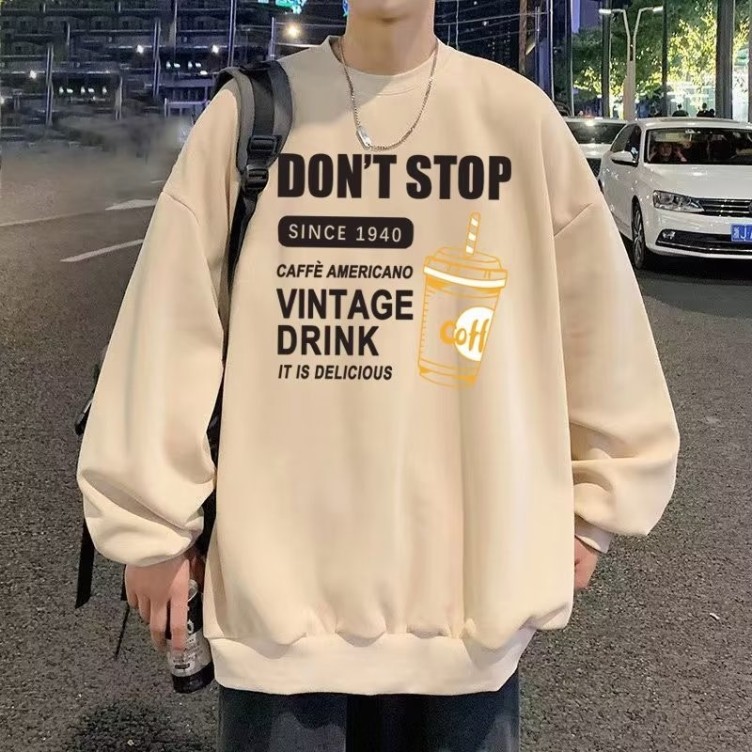 Letter printed versatile trendy and fashionable sweatshirts