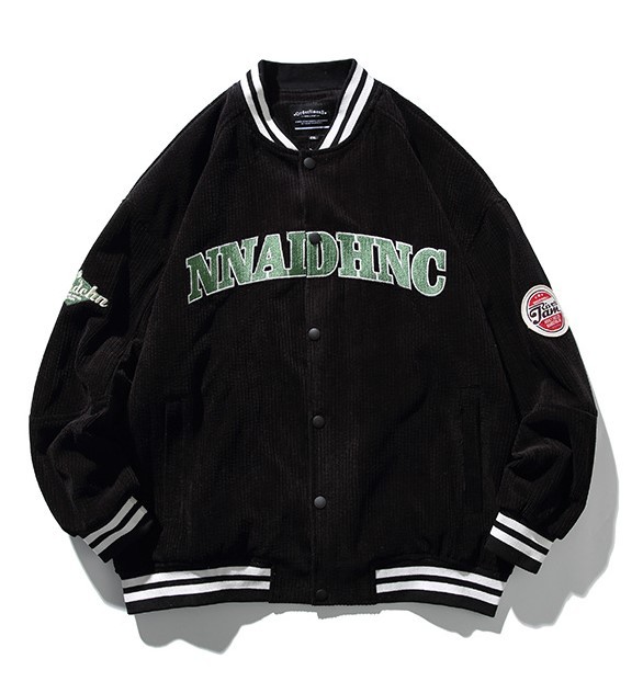 Embroidered standing neck loose fitting baseball suit casual fashion trend jacket