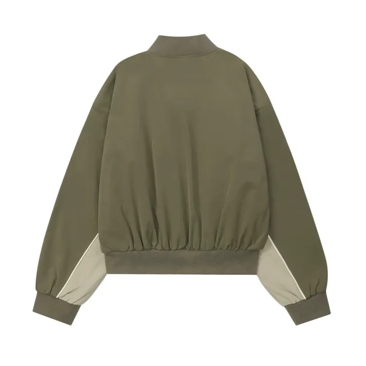 Color blocking and patchwork trendy outdoor sports loose casual baseball jacket