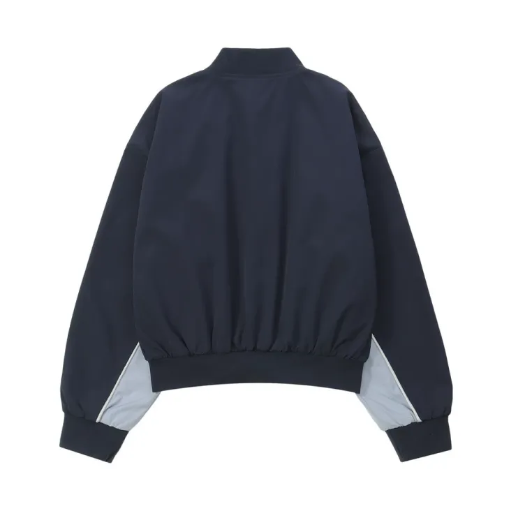 Color blocking and patchwork trendy outdoor sports loose casual baseball jacket