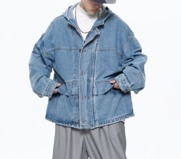 Retro work attire casual fashion trend denim jacket