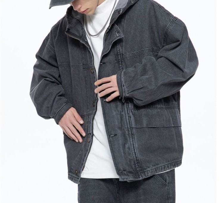 Retro work attire casual fashion trend denim jacket