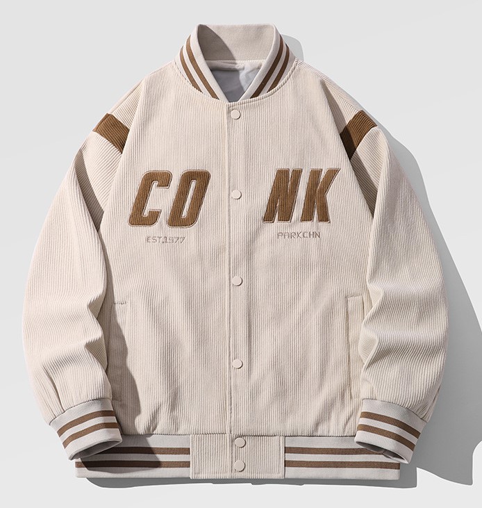 Casual Baseball Jersey Corduroy Versatile Fashion Trendy Jacket