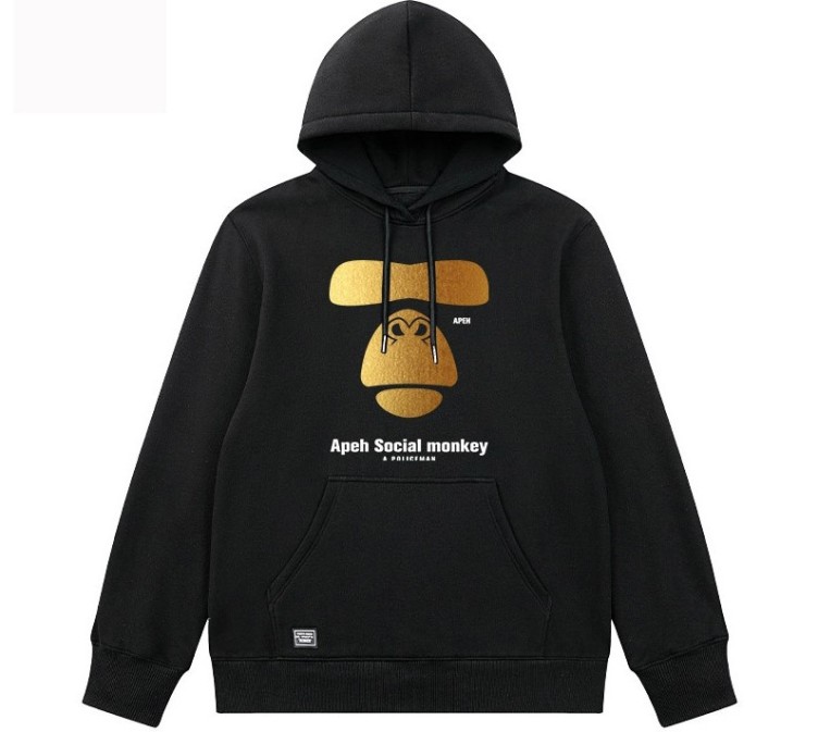 Hot stamping casual versatile autumn and winter terry fashion trend hoodie