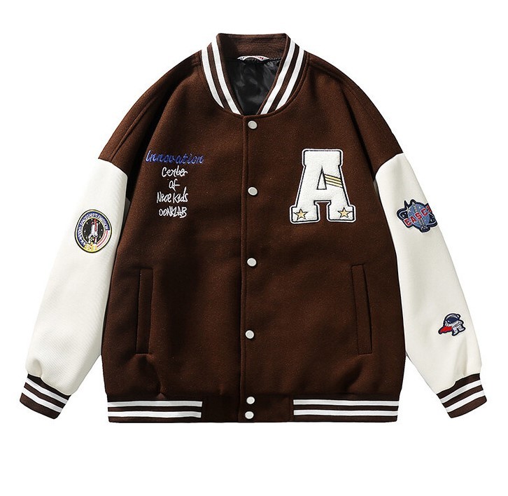 Casual baseball jersey versatile fashion trend jacket