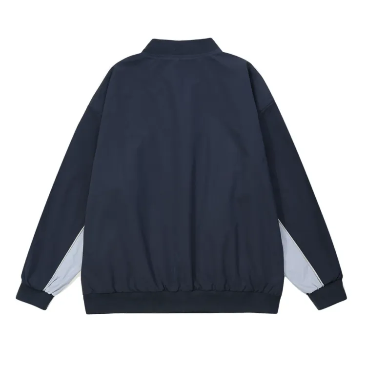 Color blocking and patchwork trendy outdoor sports loose casual baseball jacket