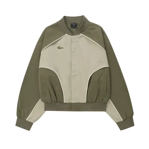Color blocking and patchwork trendy outdoor sports loose casual baseball jacket