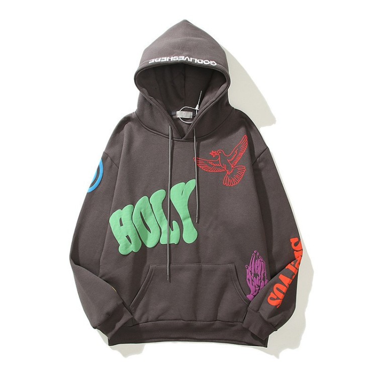 Foam printed sweater hip-hop loose casual fashion trend hoodie