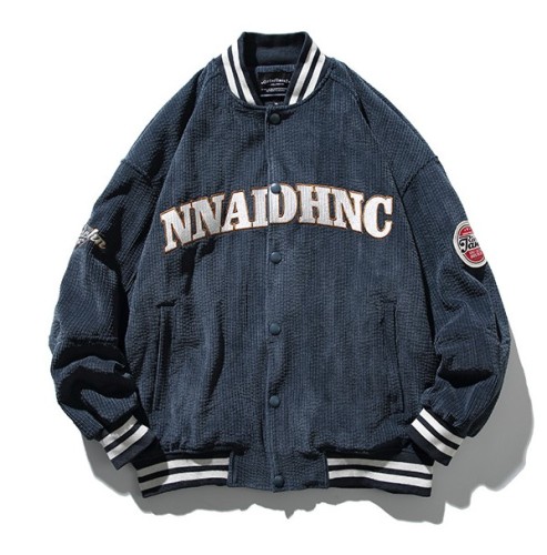 Embroidered standing neck loose fitting baseball suit casual fashion trend jacket