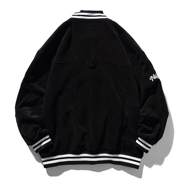 Embroidered standing neck loose fitting baseball suit casual fashion trend jacket