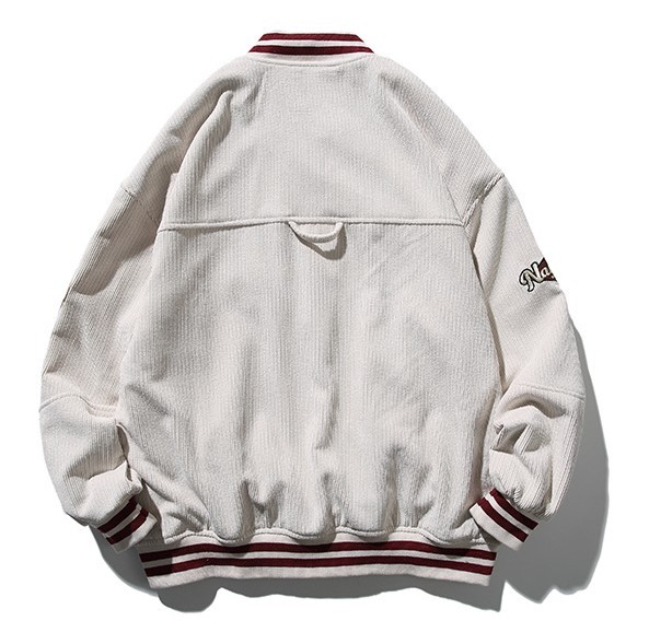 Embroidered standing neck loose fitting baseball suit casual fashion trend jacket