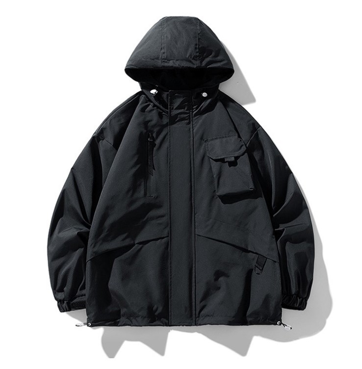Loose fitting youth jacket casual hooded outdoor sports trend work jacket
