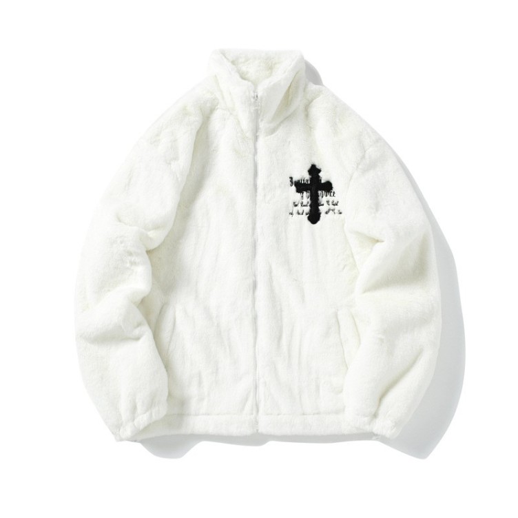 Hip Hop Letter Embroidered Loose Fit Warm Trendy Cotton Jacket