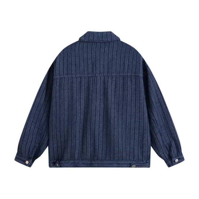 Striped denim loose and versatile casual trend work jacket