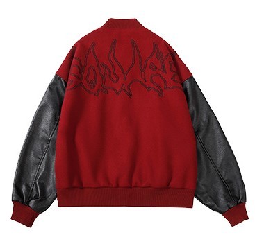 Vintage embroidered patchwork bomber loose trendy jacket