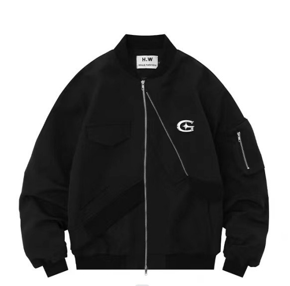 Simple stand neck design with a casual and fashionable trend jacket