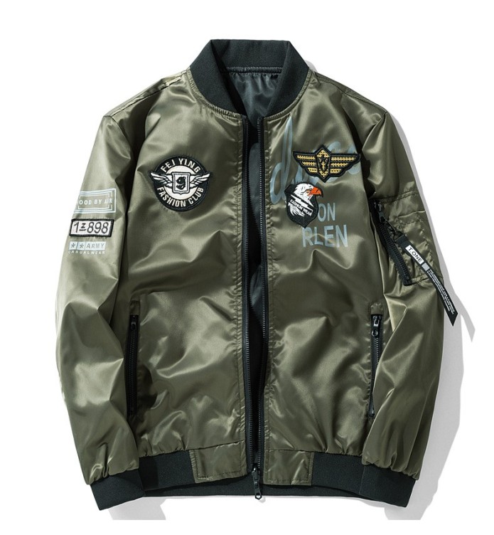 Casual flying suit standing collar jacket, double-sided fashion trend jacket