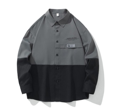 Casual versatile color matching loose fitting fashionable long sleeved shirt