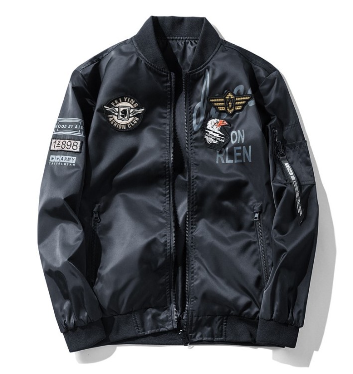 Casual flying suit standing collar jacket, double-sided fashion trend jacket