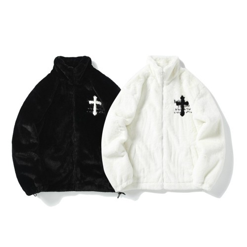 Hip Hop Letter Embroidered Loose Fit Warm Trendy Cotton Jacket