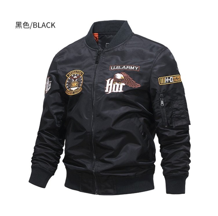 Embroidered Workwear T Casual Baseball Neck Fashion Trendy Jacket