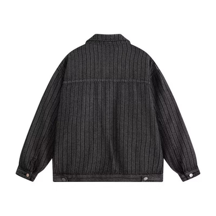 Striped denim loose and versatile casual trend work jacket