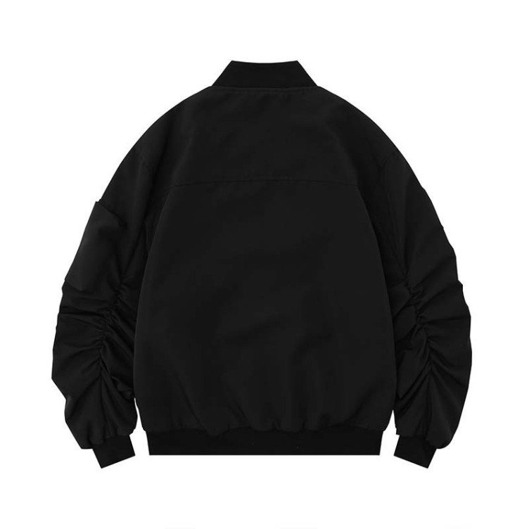 Simple stand neck design with a casual and fashionable trend jacket