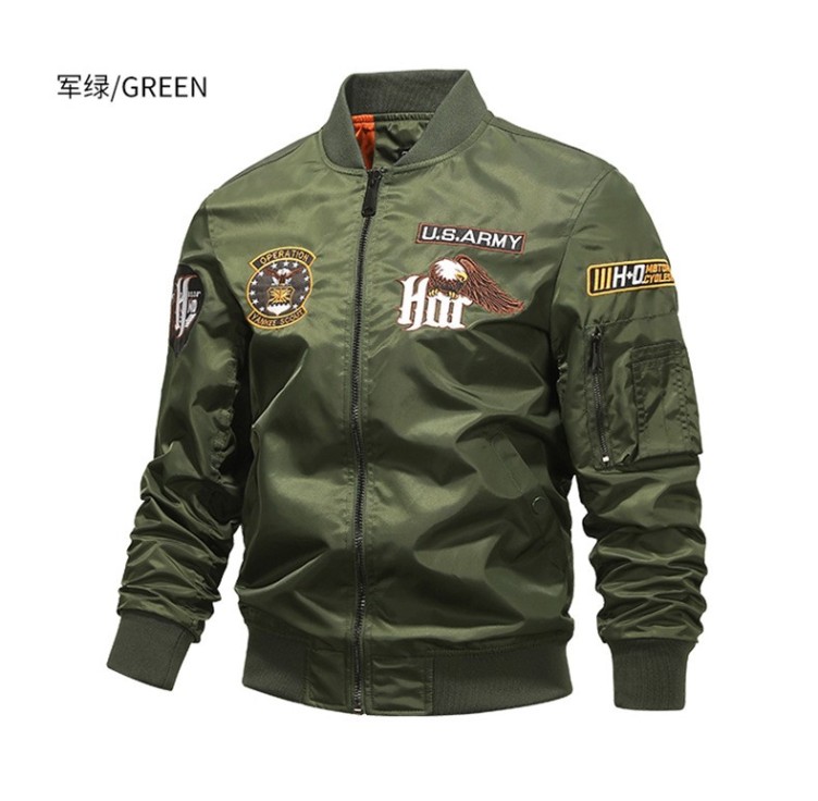 Embroidered Workwear T Casual Baseball Neck Fashion Trendy Jacket