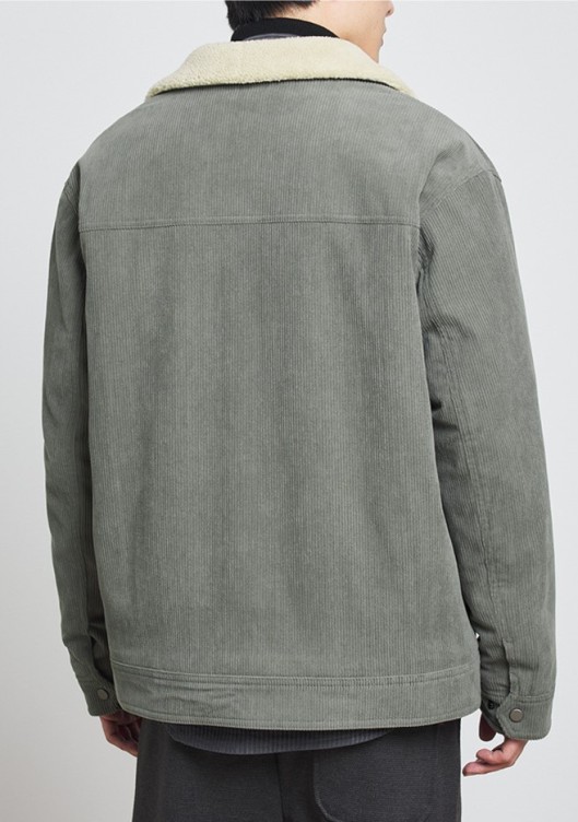 Simple casual jacket with corduroy lapel and fashionable trend jacket