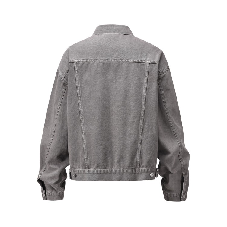 Casual fashion versatile washed gray trendy denim jacket