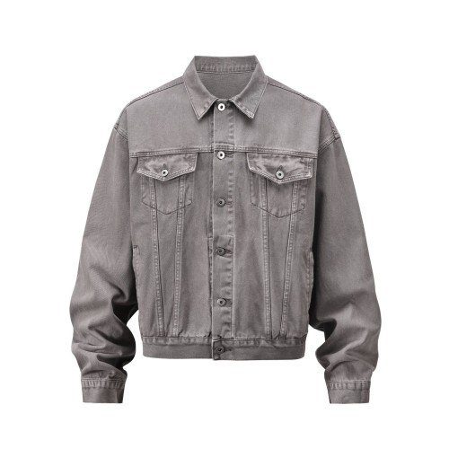 Casual fashion versatile washed gray trendy denim jacket