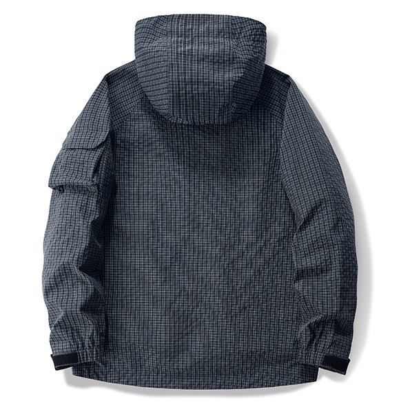 Simple and three-dimensional large pocket waterproof and oil resistant Velcro work suit, submachine jacket