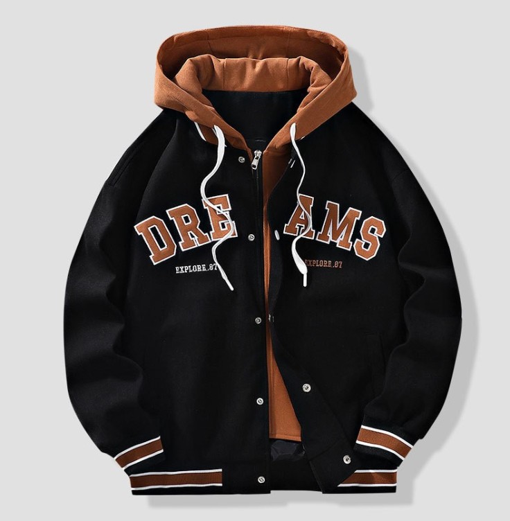 Loose casual plush fashion trend baseball jacket
