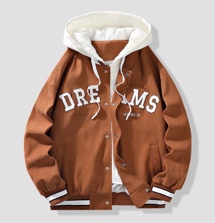 Loose casual plush fashion trend baseball jacket