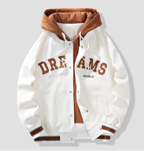Loose casual plush fashion trend baseball jacket