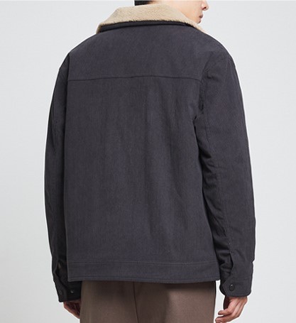 Simple casual jacket with corduroy lapel and fashionable trend jacket