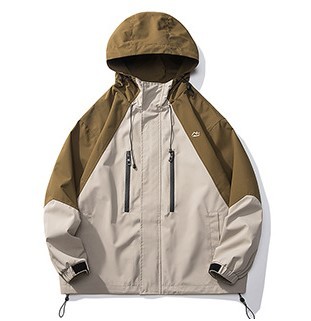 Mountain style outdoor hooded stormtrooper casual patchwork jacket