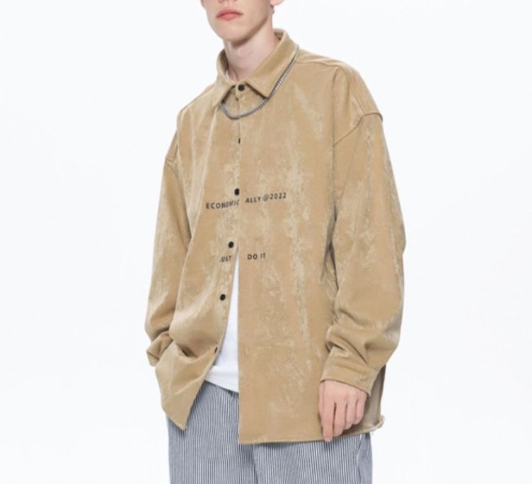 Retro printed lapel niche jacket Fashion trend loose fitting jacket