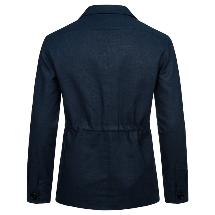 Linen jacket British retro gentry decoration body multi pocket work jacket