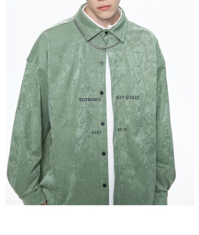 Retro printed lapel niche jacket Fashion trend loose fitting jacket