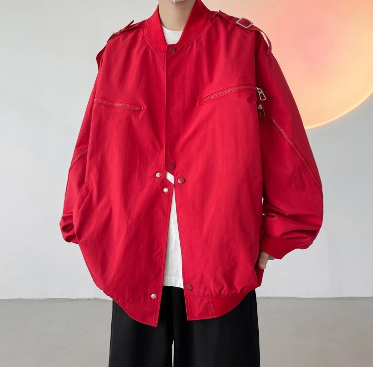 Baseball jacket trend jacket jacket trend label loose pilot jacket