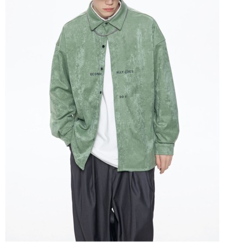Retro printed lapel niche jacket Fashion trend loose fitting jacket