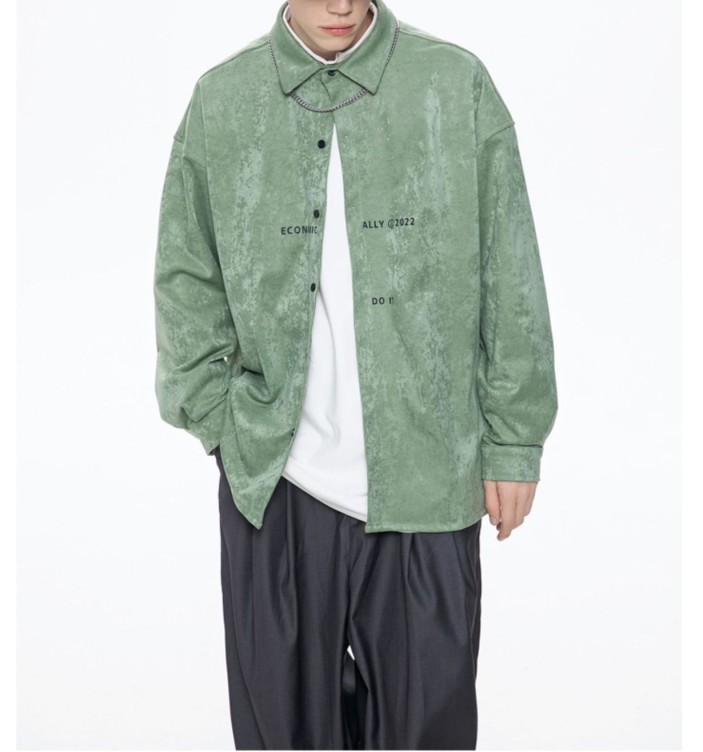 Retro printed lapel niche jacket Fashion trend loose fitting jacket