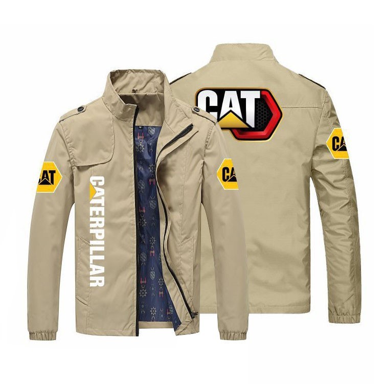 Car logo printed standing collar jacket casual motorcycle trend cycling jacket