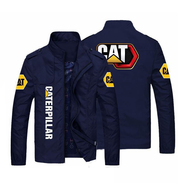 Car logo printed standing collar jacket casual motorcycle trend cycling jacket