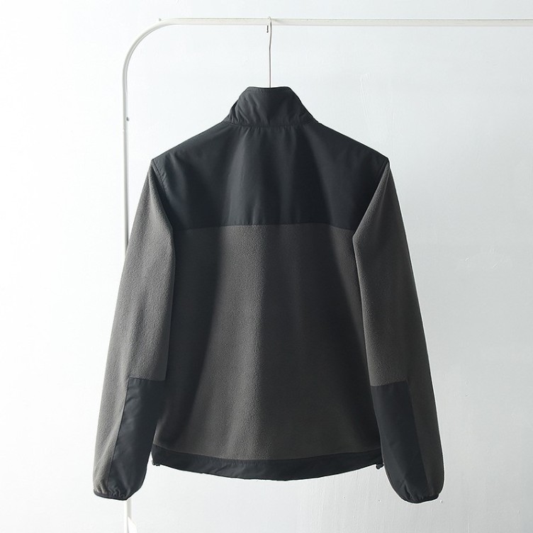 Outdoor standing collar fleece color matching and fashionable trend soft shell jacket