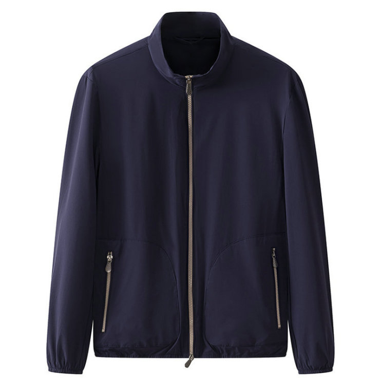Zippered Pocket Lightweight Sports Casual Trend Mock Neck Jacket