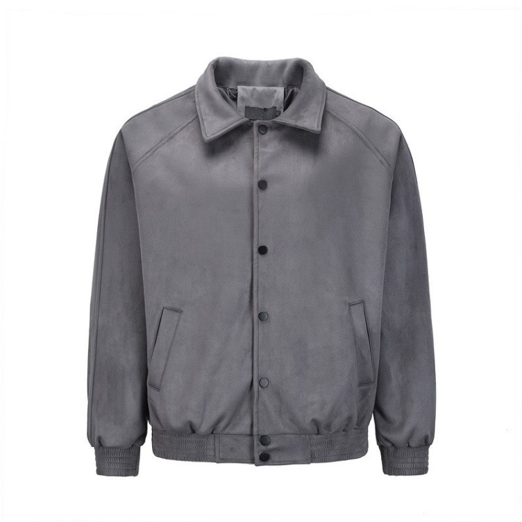 Vintage Sports Casual Single breasted Polo Neck Loose Trendy Jacket