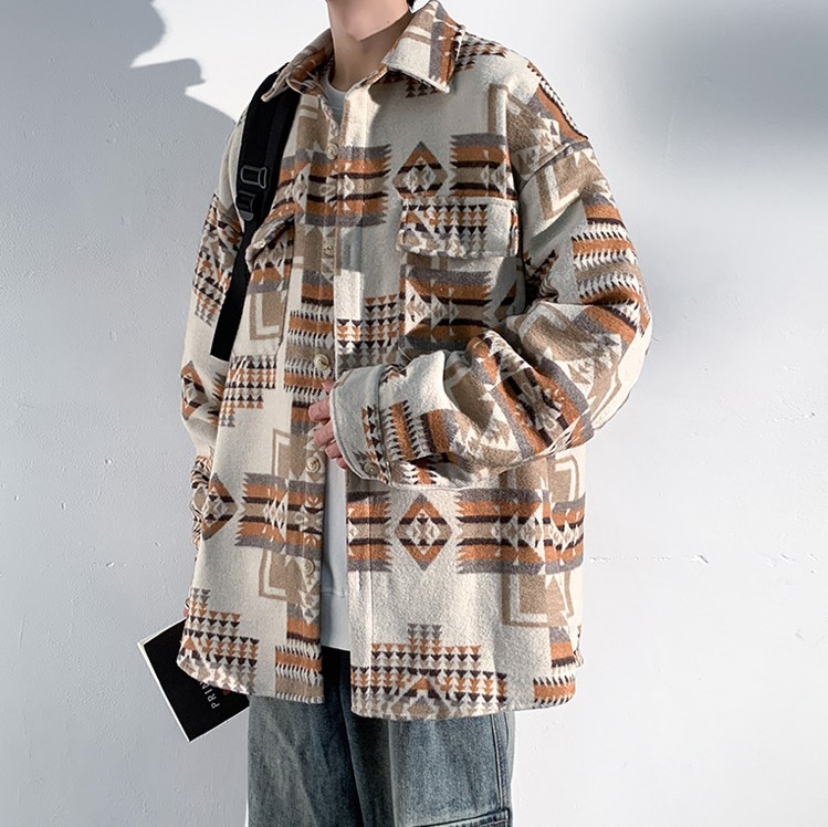 Vintage jacket casual hiphop cardigan jacket versatile fashion trend jacket